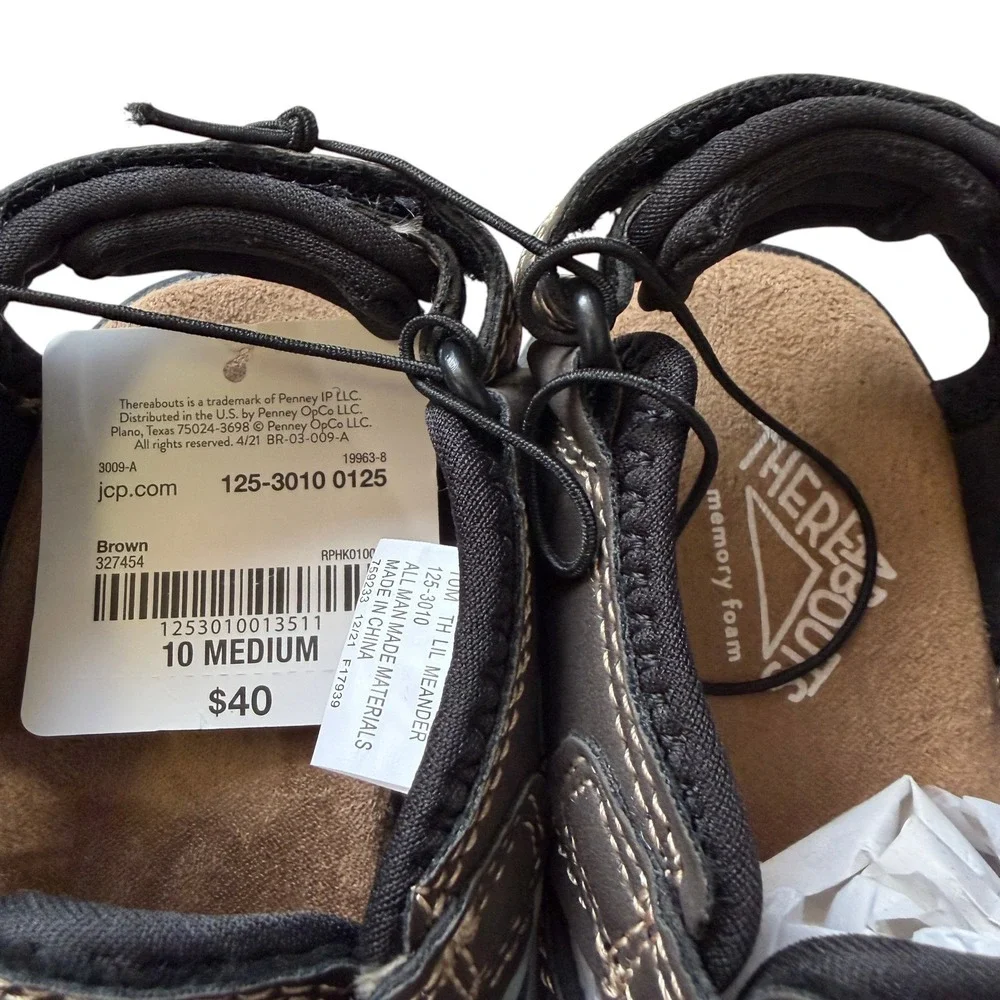 Thereabouts Brown Fisherman Sandals Kids‎ Size 10 Outdoor Casual Comfort Fit